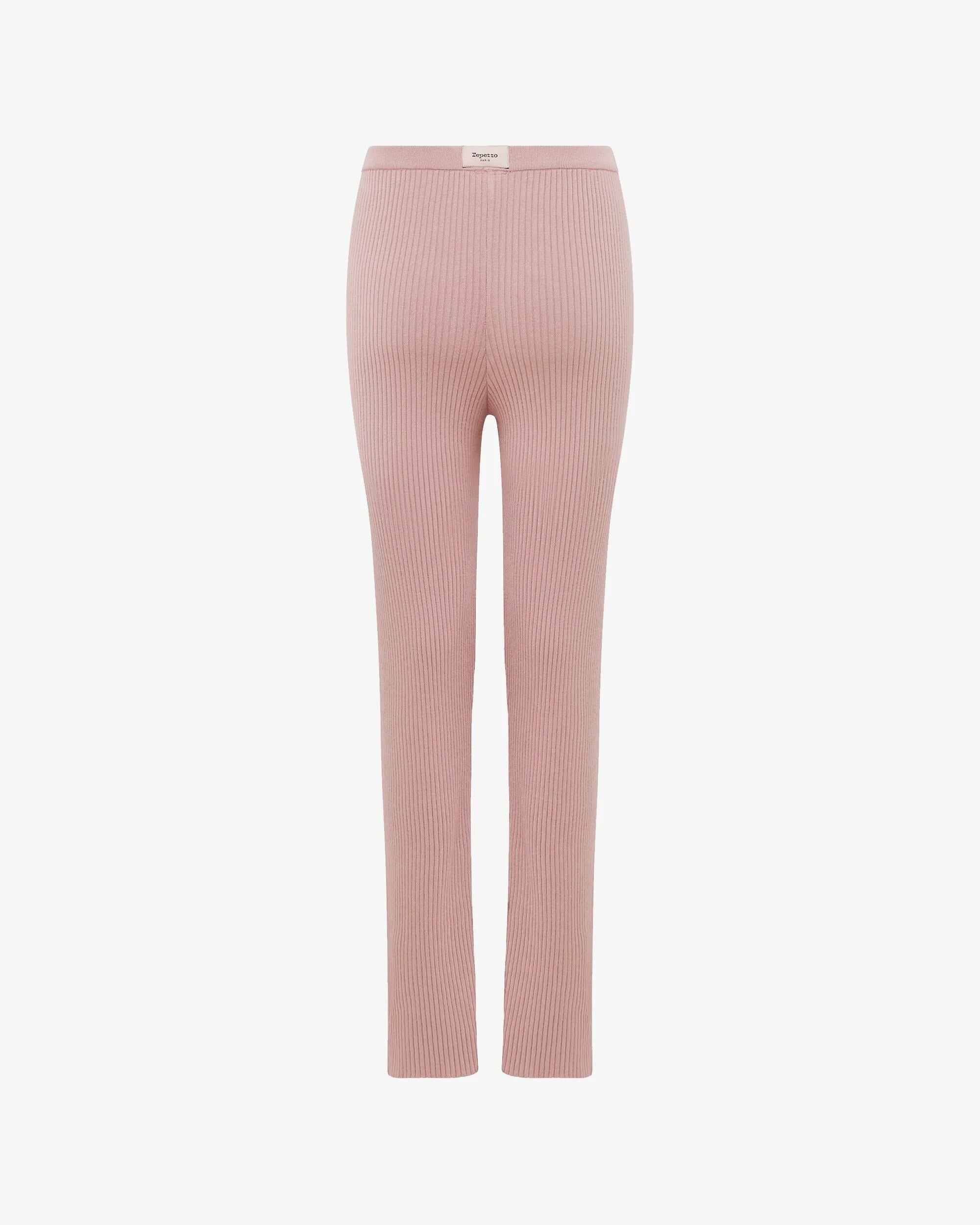Pantalon en maille côtelée