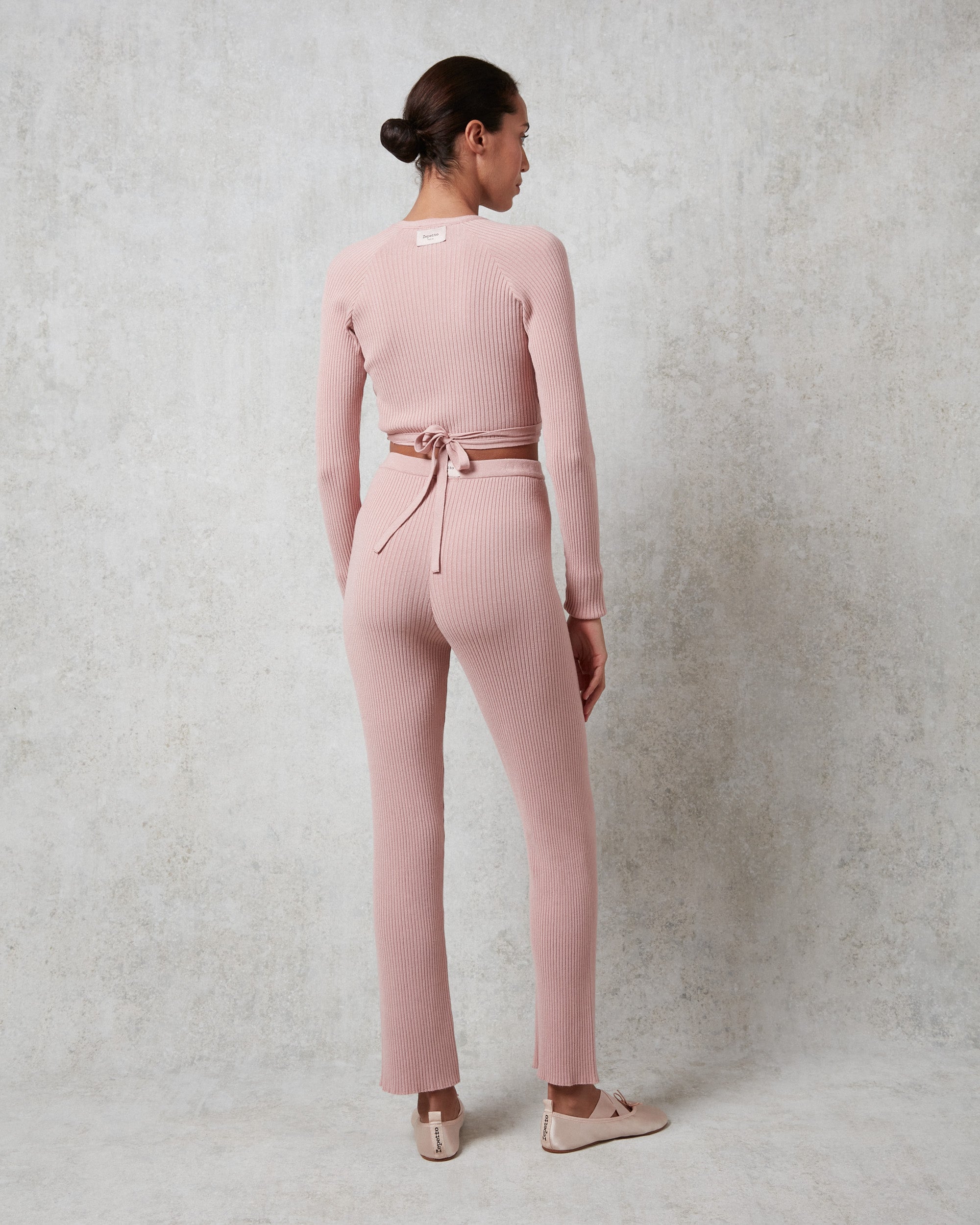 Pantalon en maille côtelée