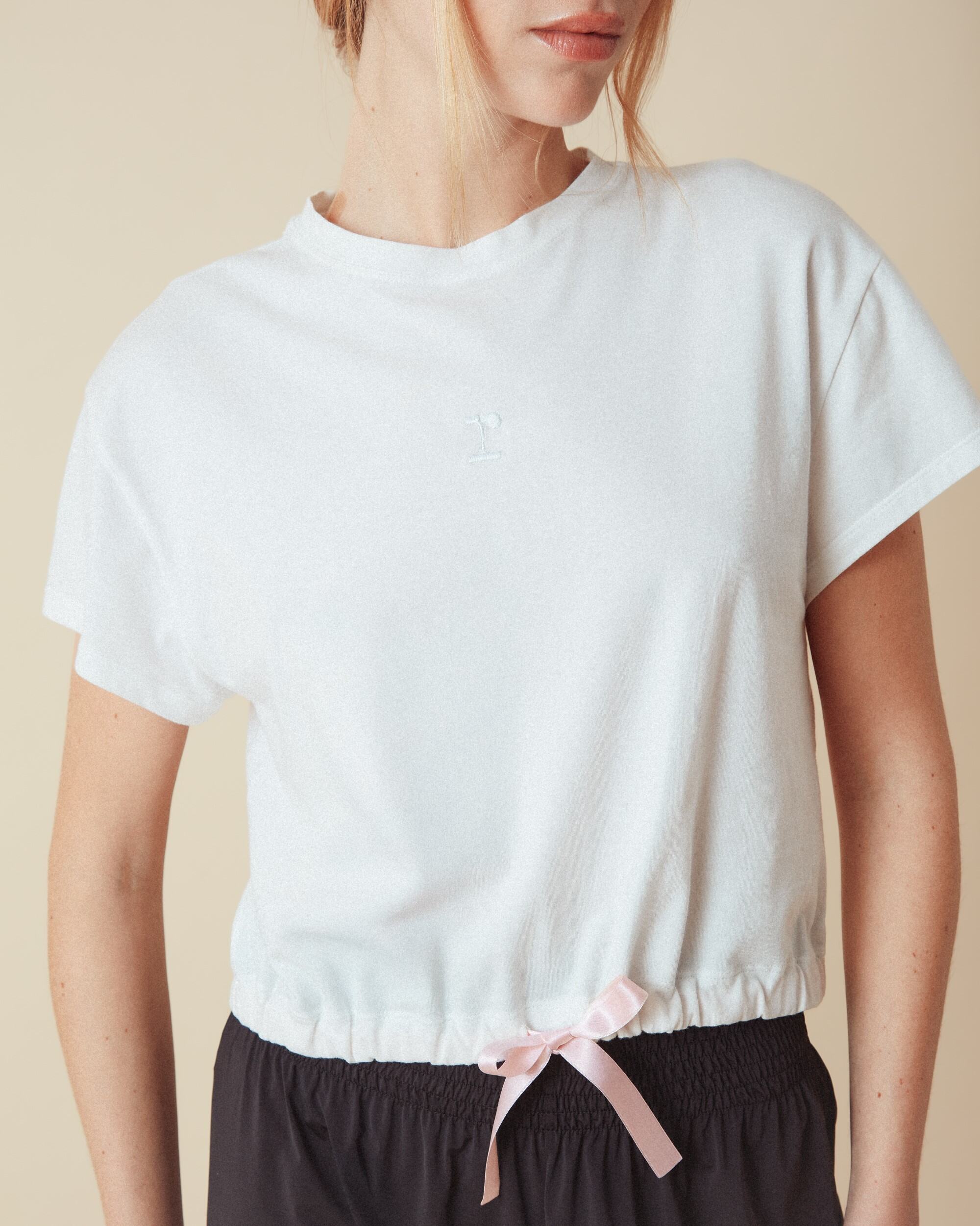 T-shirt court avec ruban satin